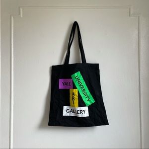 Dope Yale University Art Gallery tote with a cool geometric neon logo!